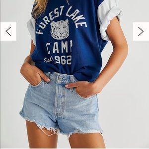 Levi 501 High Rise Denim Shorts- Luxor Heat Wash